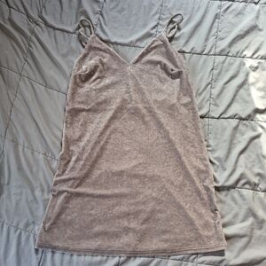 Audrey 3+1 Adjustable Strap Crushed Velvet Mini Slip Dress, Large, EUC